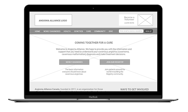 Lo-Fidelity Prototype Sample Home Page