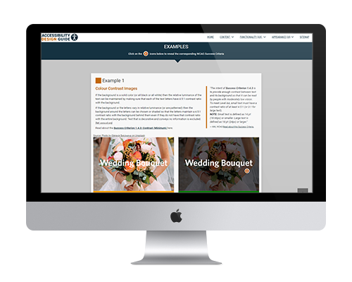 Accessibility Design Guide colour contrast example