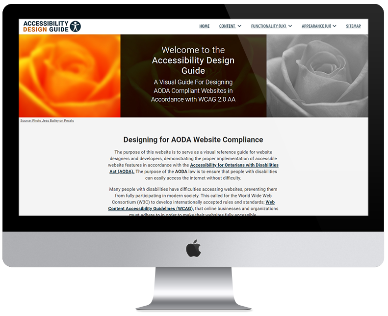 home page of the Accessibility Design Guide