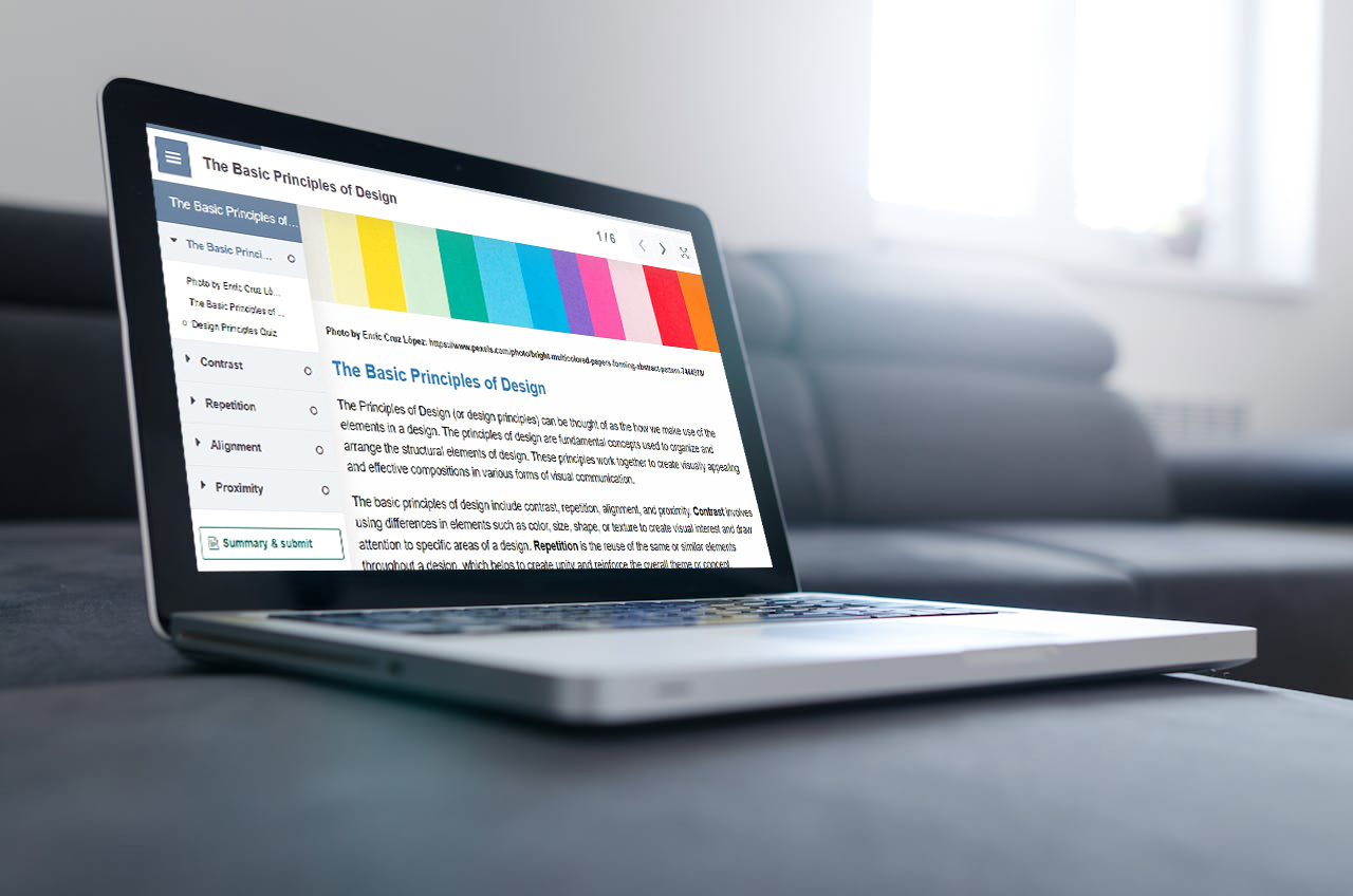 laptop showing design module