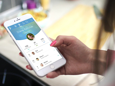 person using Prayerhubs on a phone