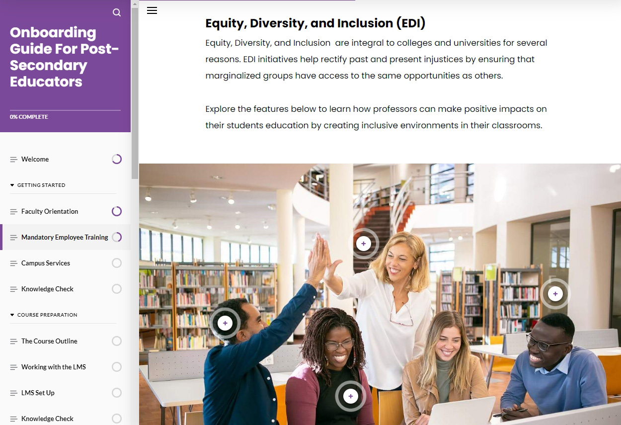man looking at the guide welcome screen on his laptpop
