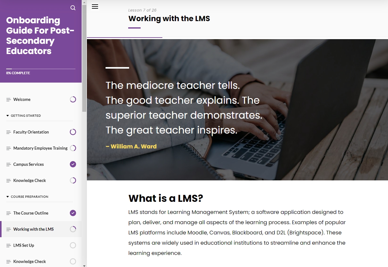 working with a lms