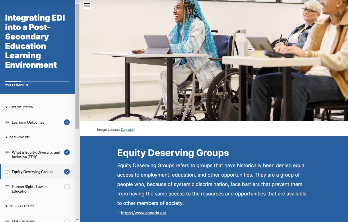 EDI module about equity deserving groups