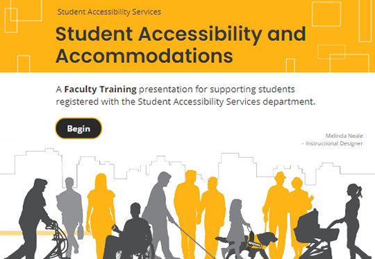 Student Accessibility Services Presentation welcome screen