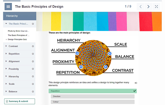 pop up example screen