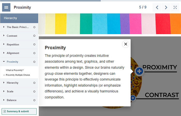 proximity pop up example screen