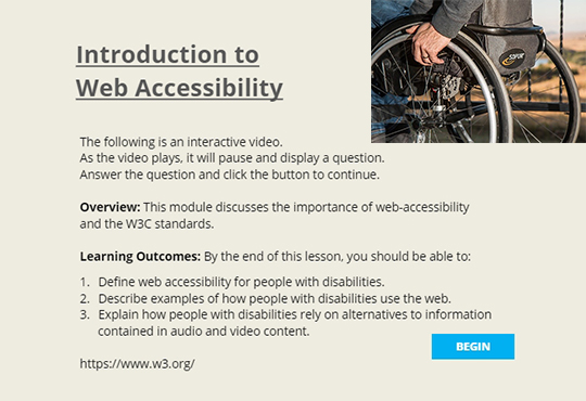 Introduction to Web Accessibility module