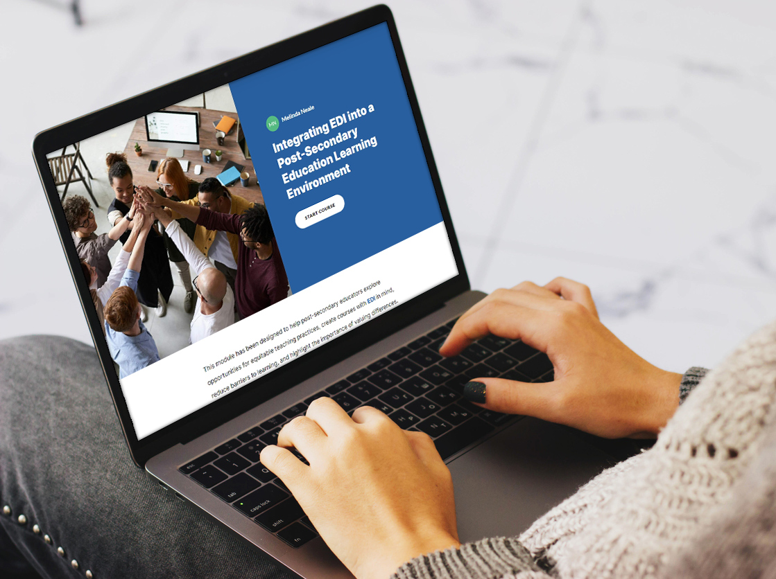 laptop showing edi module on students lap